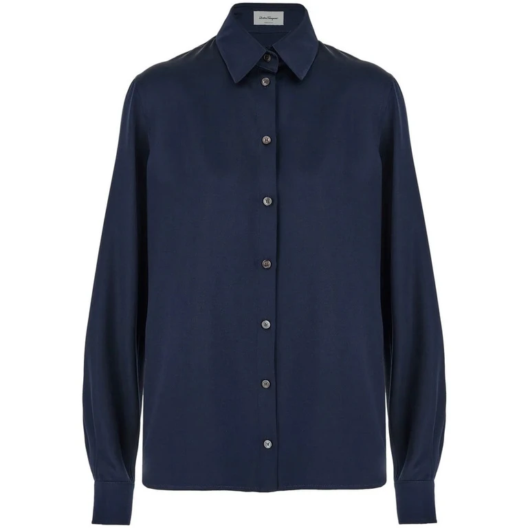 Ferragamo Satin Button-Up Shirt