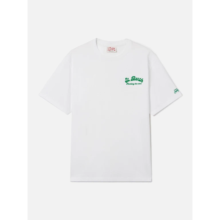 Mc2 Saint Barth White Portland T-Shirt With Surf Lessons Free Print __single__ - Men