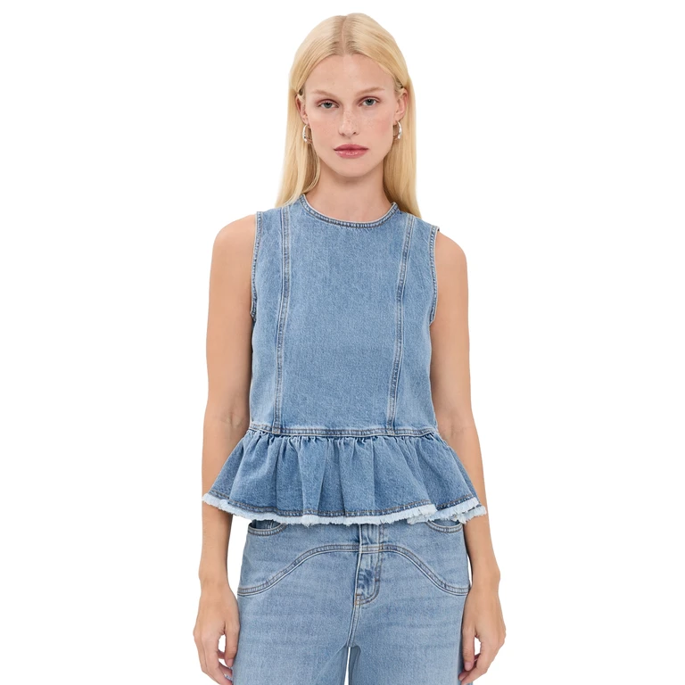 BAUM UND PFERDGARTEN Madinel Denim Top Forever Blue Denim 32