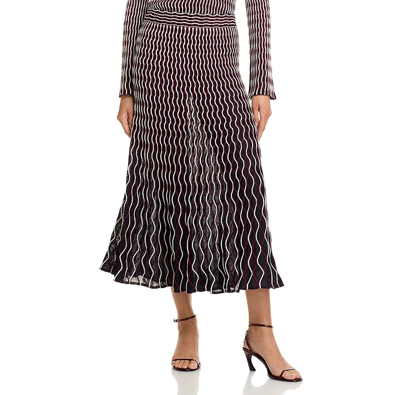 Simkhai Aliza Wavy Striped Skirt