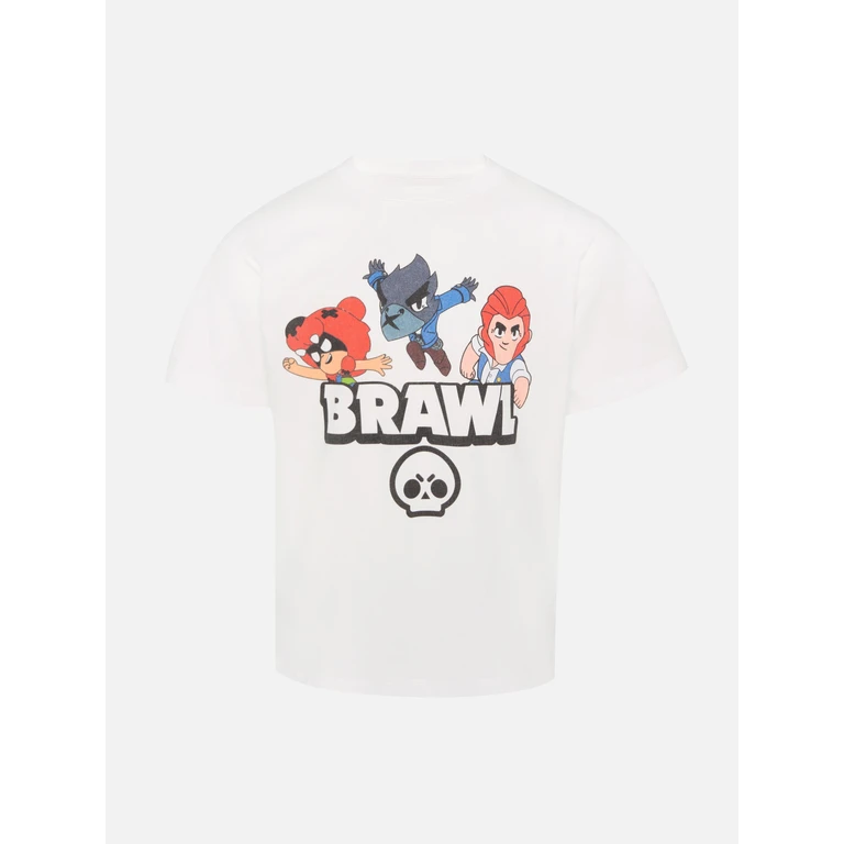 Mc2 Saint Barth Cotton T-Shirt With Brawl Stars Print Special Edition White