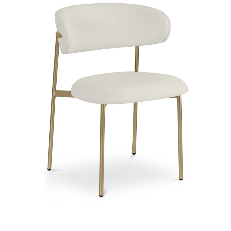 Lupita Cream and Gold Dining Chair, Set of 2