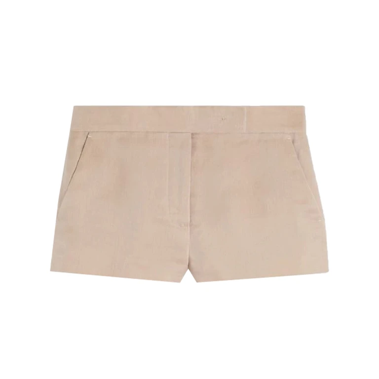 Max Mara Antiqued Silk Aerosi Shorts Sabbia Exterior - Women