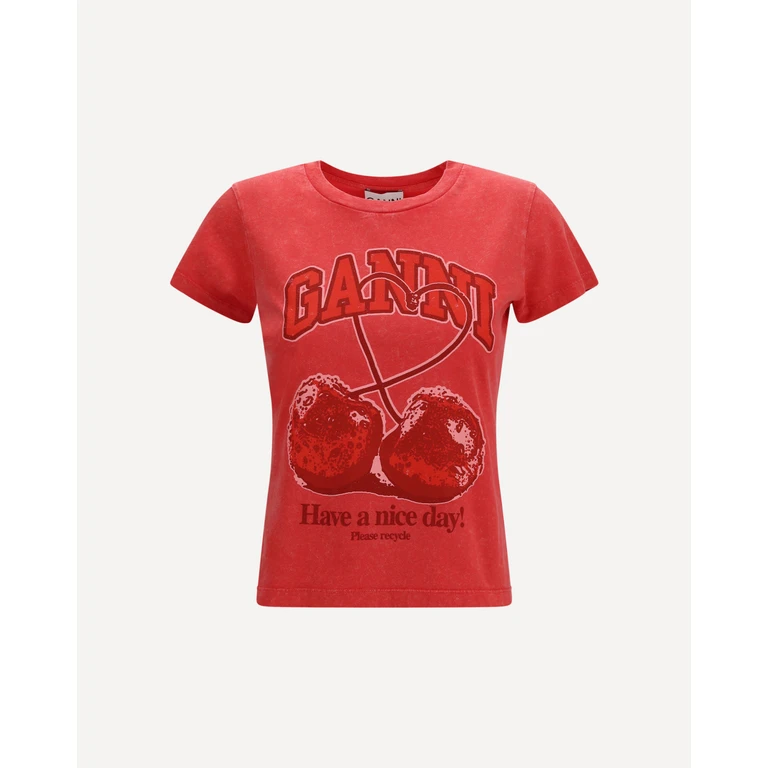 GANNI Future cherry T-shirt by Ganni Female M