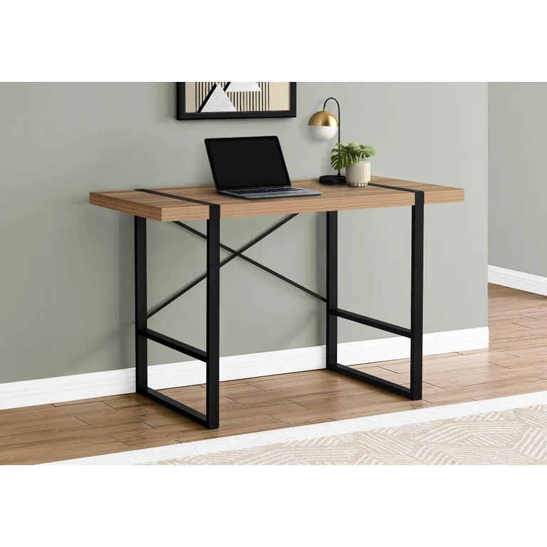 Industrial 48 Inch Brown Reclaimed Wood Computer Desk