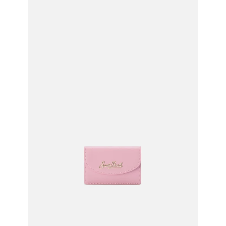 Mc2 Saint Barth Light Pink Smooth Leather Card Holder With Metal Logo __single__ Small Accessories - Unisex