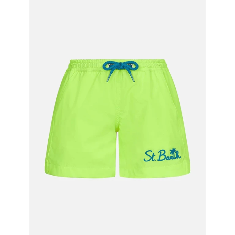Mc2 Saint Barth Boy Comfort Fluo Yellow Swim Shorts Swimshort
