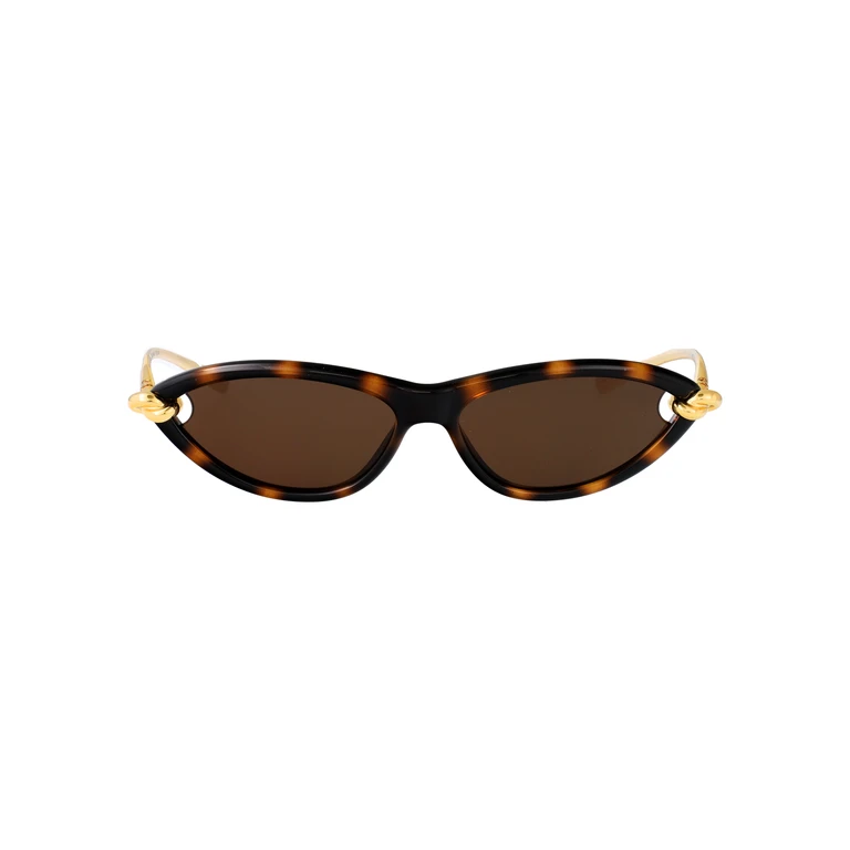 Bottega Veneta Bv1390s Havana-gold-brown Injected Sunglasses - Women