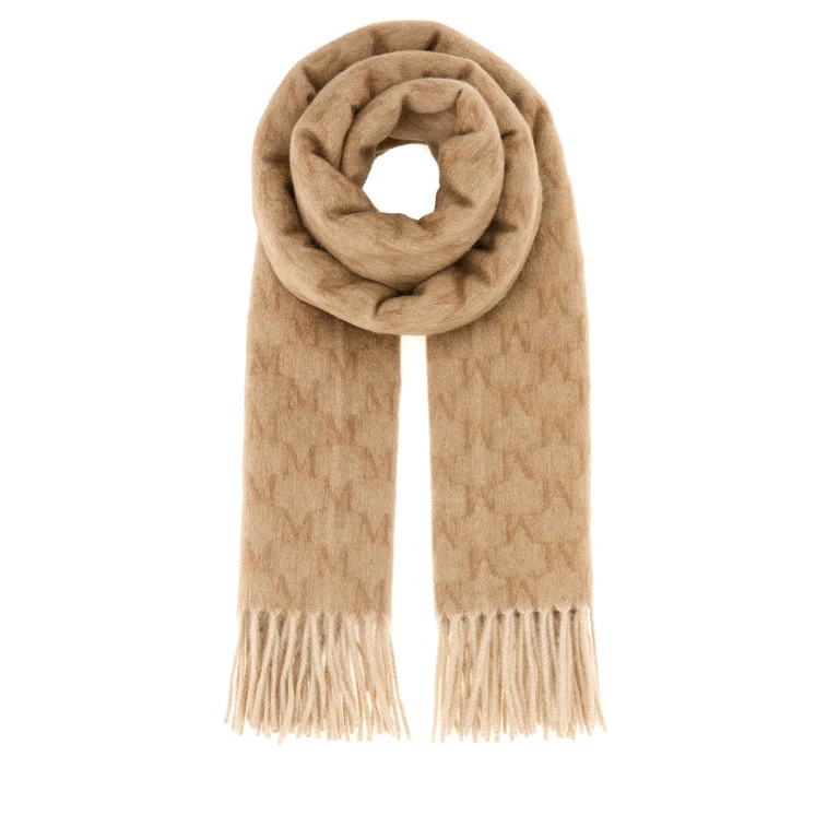 Max Mara Embroidered Camel Wklogo Scarf