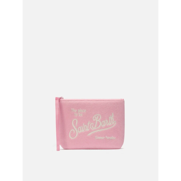 Mc2 Saint Barth Aline Pink Terry-Effect Pouch Pochette - Unisex