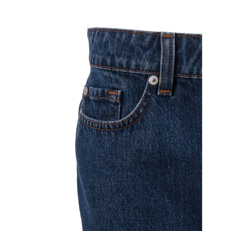 7 For All Mankind Double Layer Cherry Blue Cotton Skirt - Women