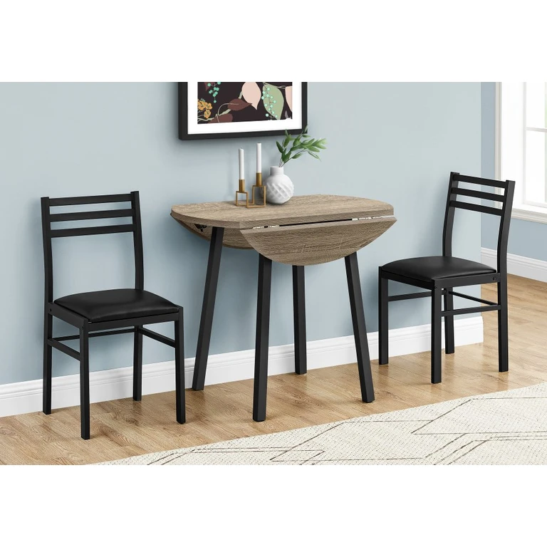 Taupe And Black 3 Piece Dining Room Set