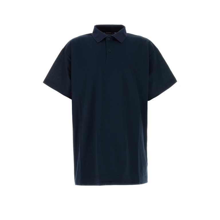 Balenciaga 813299trvw4 8065 Navy T Cotton Polo