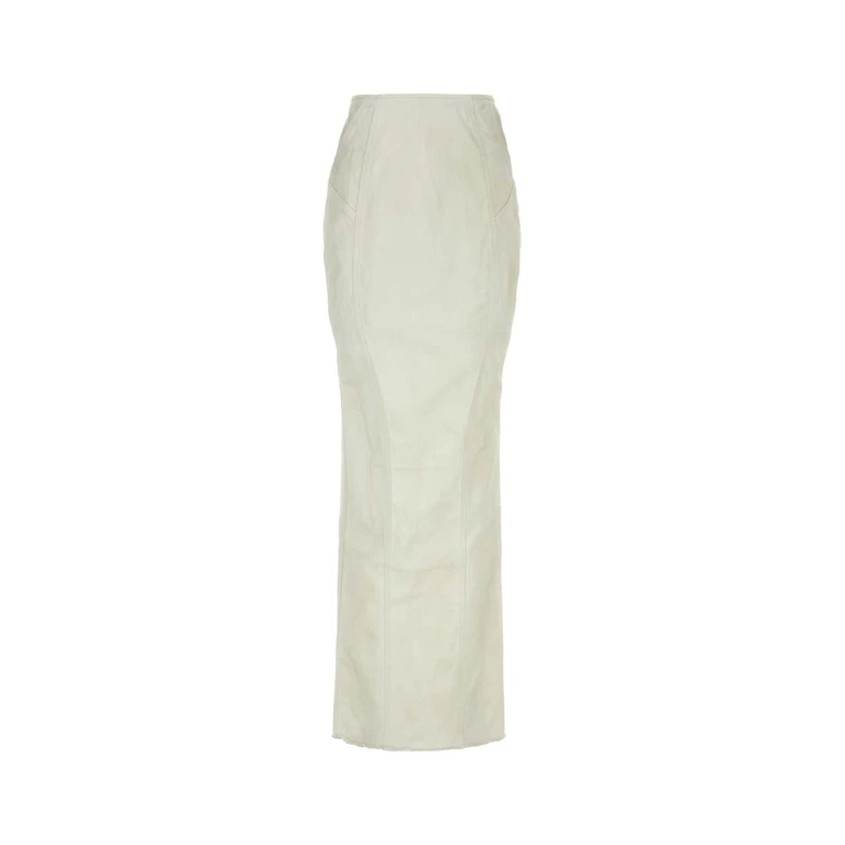 Entire Studios White Stretch Denim Channel Skirt Bone Exterior: Cotton Elastane Gonne - Women