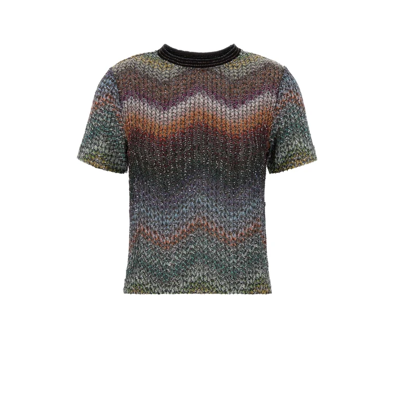 Missoni Embroidered Viscose Blend T-Shirt Multidark Vi Me Pa Maglieria - Women