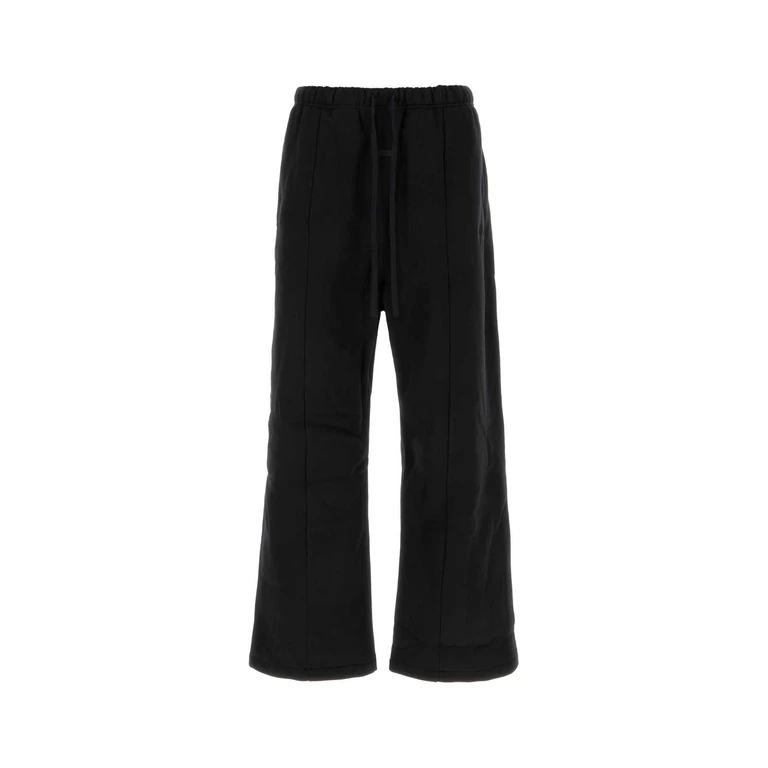 Fear Of God Essential Black Cotton Blend Joggers Exterior: Polyester Pantaloni - Men