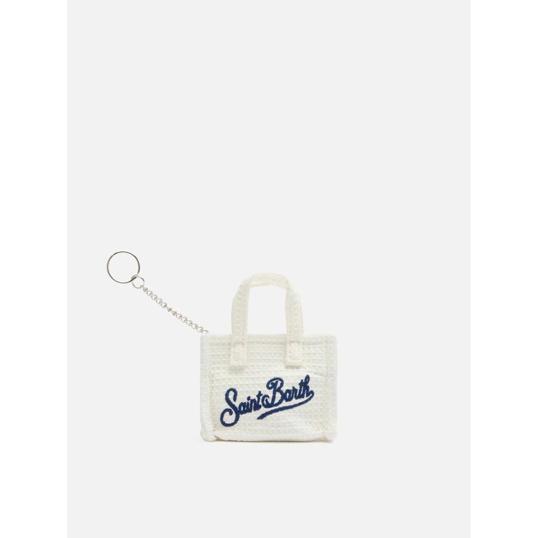 Mc2 Saint Barth Beige Cotton Honeycomb Key Holder Brown Small Accessories - Unisex