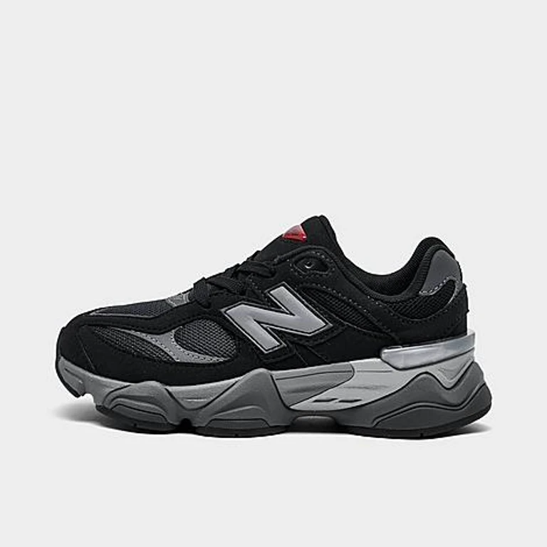 New Balance Kinder 9060 Freizeitschuhe in Black Cement/True Red