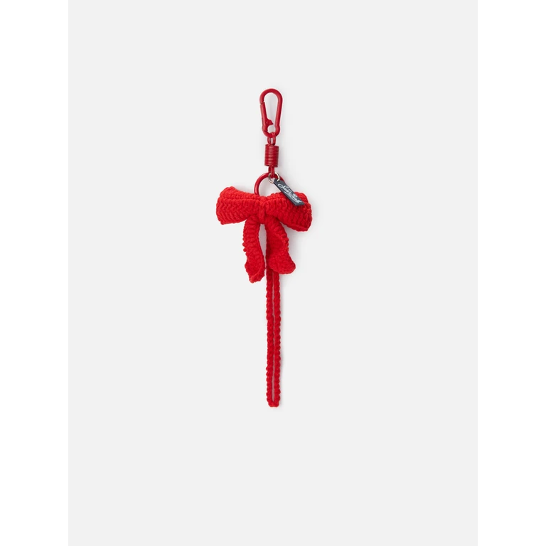 Mc2 Saint Barth Crochet Bow-Shaped Red Keychain With Lobster Clasp Small Accessories - Unisex