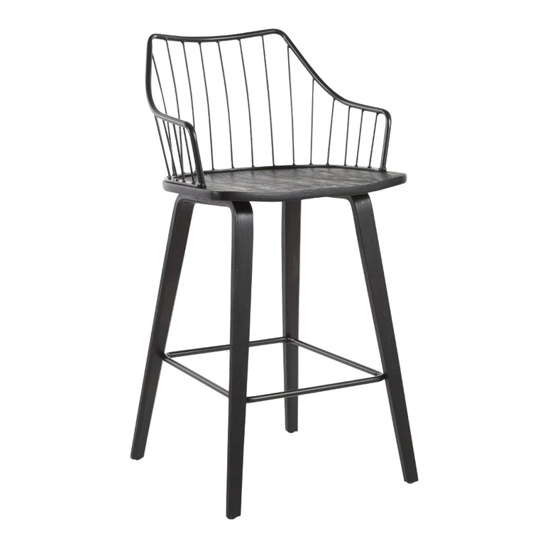 Winston Black Counter Stool