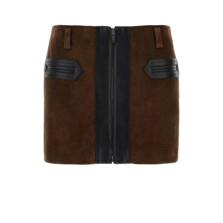 Marni Brown Suede Mini Skirt Sudan Gonne - Women