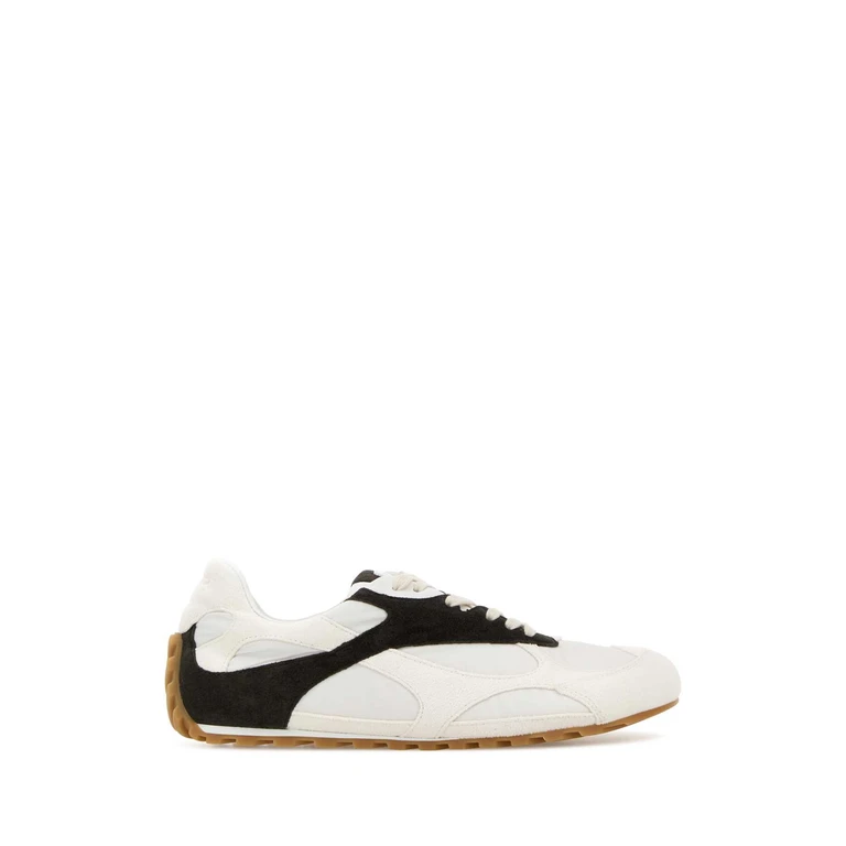 Bottega Veneta Two-Tone Suede And Fabric Orbit Sneakers Opticwhiteespresso - Women