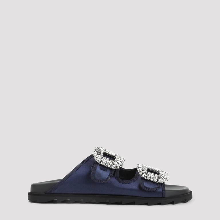 Roger Vivier Slidy Strass Bord Gros Mules