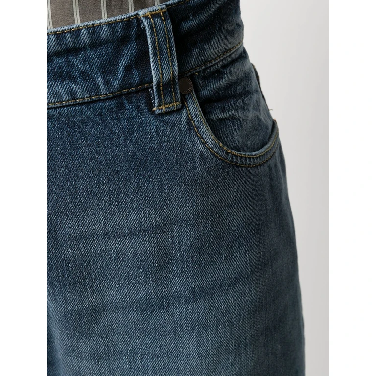 Jeans a vita alta con taglio a carota Brunello Cucinelli