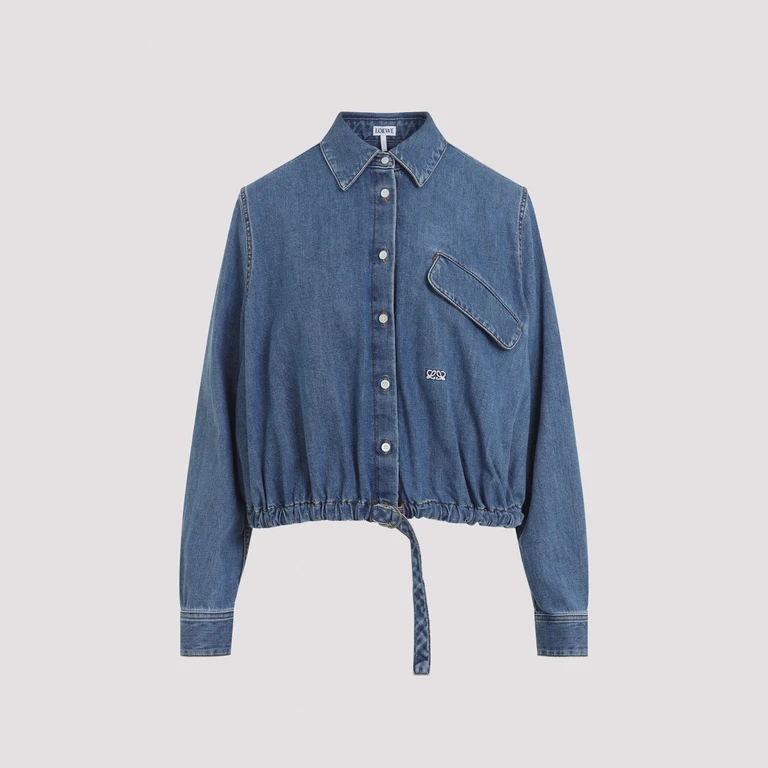 Loewe Belted Shirt Blue Cotton - Unisex
