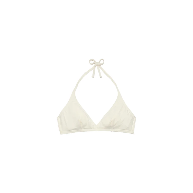 Mc2 Saint Barth Gaia Cream Triangle Bralette Top White - Women