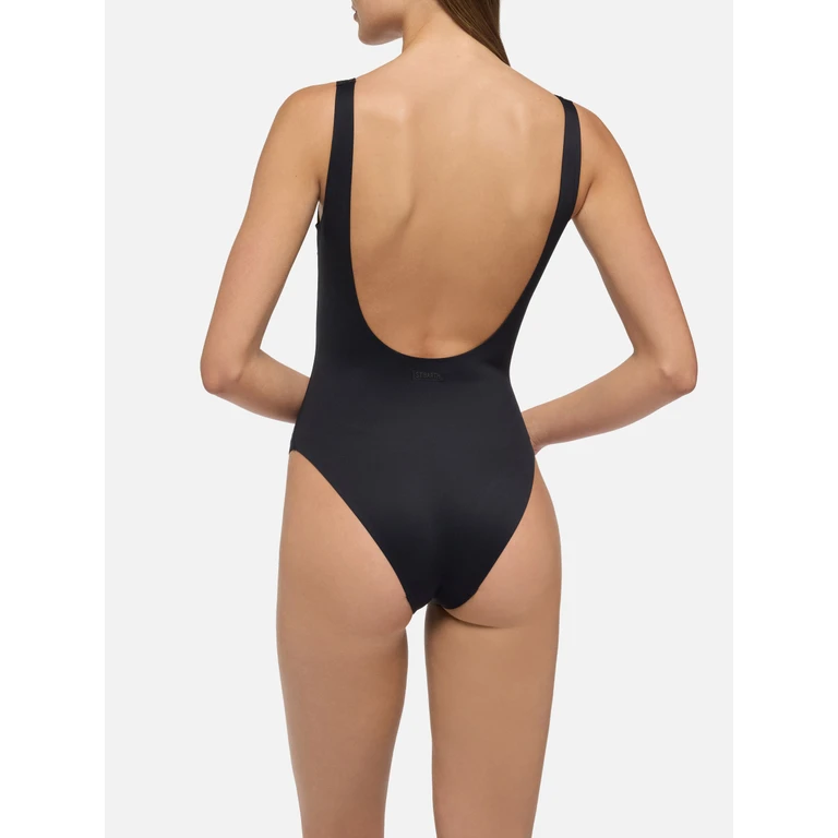 Mc2 Saint Barth Cassandra Square Neck One-Piece Swimsuit Black One Piece - Women