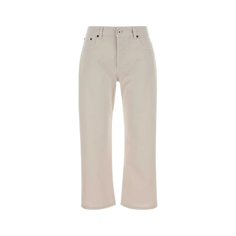 Miu Miu Ivory Cotton Pant Bianco Exterior: Pantaloni - Women