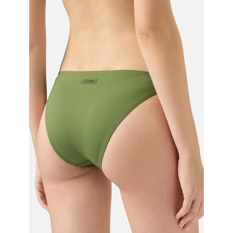 Mc2 Saint Barth Maia High-Waist Military Green Swim Briefs Bottom - Women