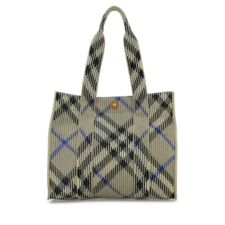 Burberry Embroidered Canvas Shopping Bag Lichen Borse A Mano - Women
