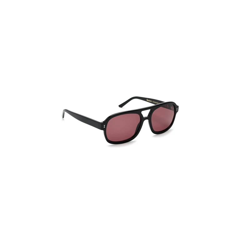Illesteva Memphis 57 선글라스 Black w/ Plum One