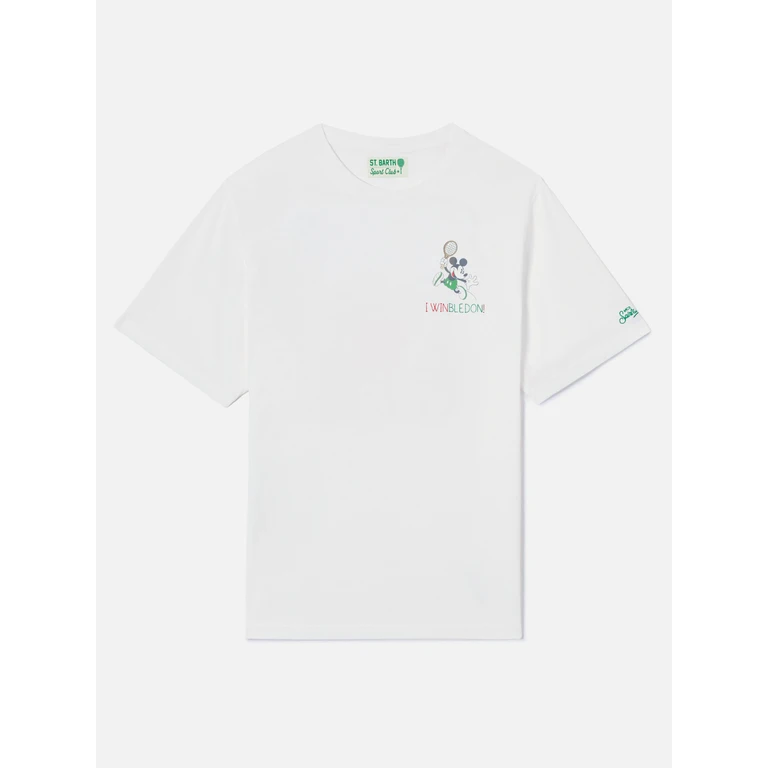 Mc2 Saint Barth White Portofino T-Shirt With I Winbledon Embroidery Special Edition - Men