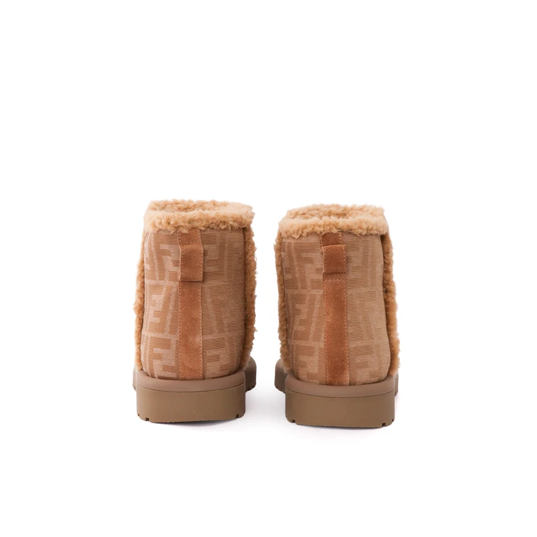 Fendi Jr Stivaletti Beige Booties - Kids