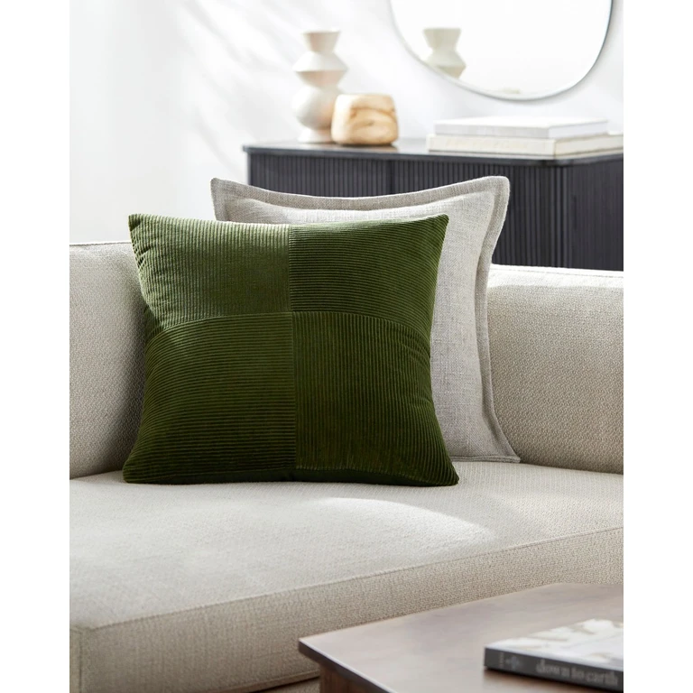 Corduroy Quarters Charcoal Accent Pillow