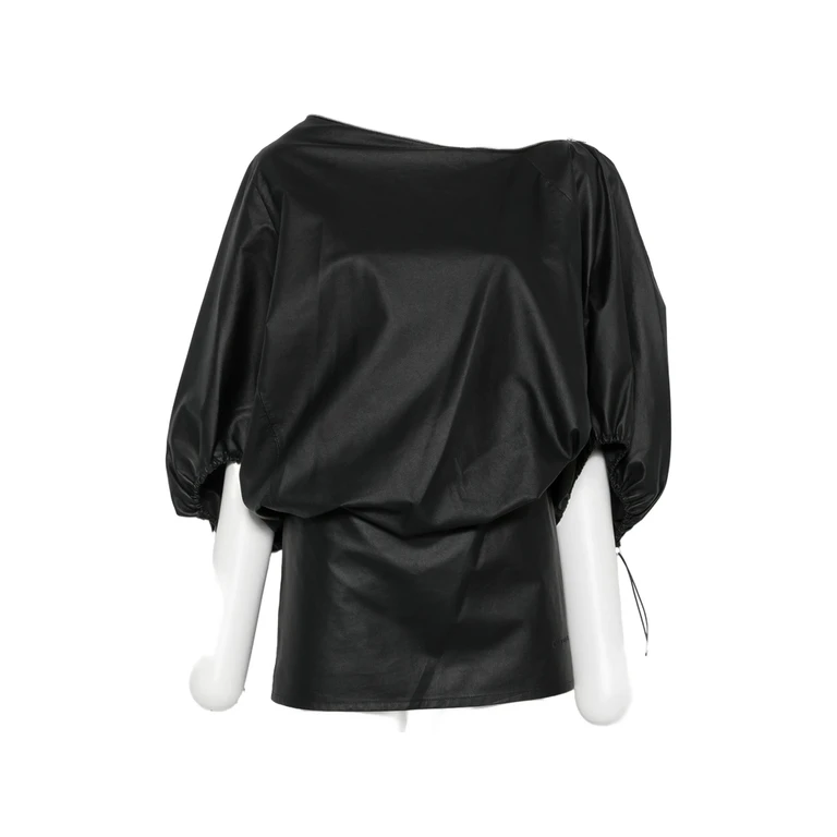 Alexander Wang Zip-neckline Balloon-sleeve Mini Dress