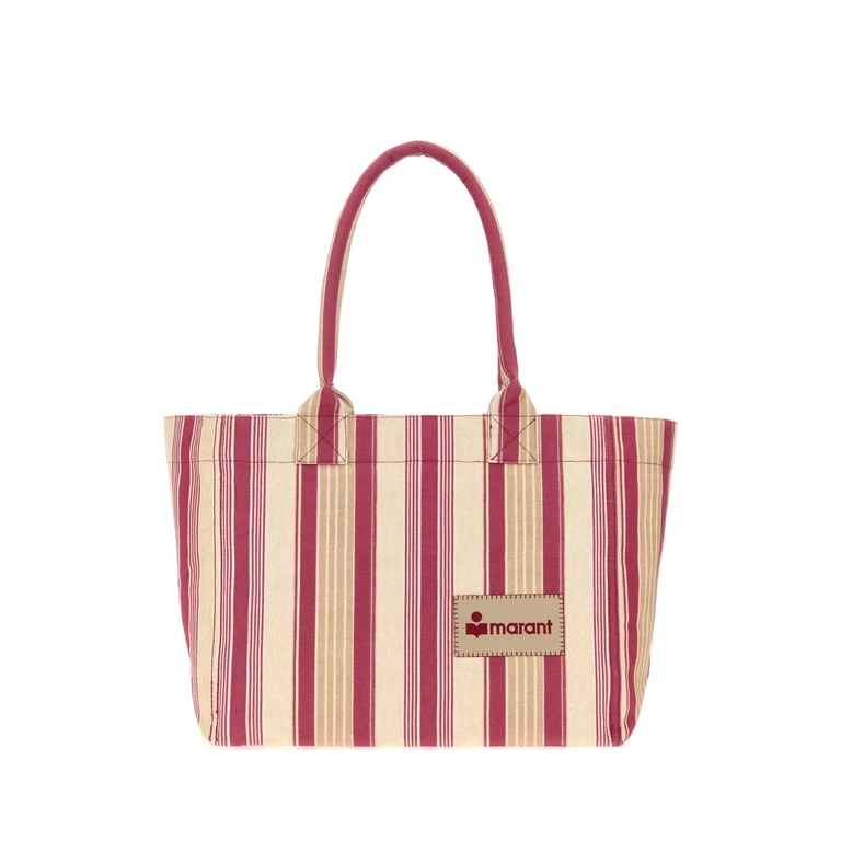 Isabel Marant Printed Canvas Yenky Shopping Bag Red Exterior: Fabric Borse A Mano - Women