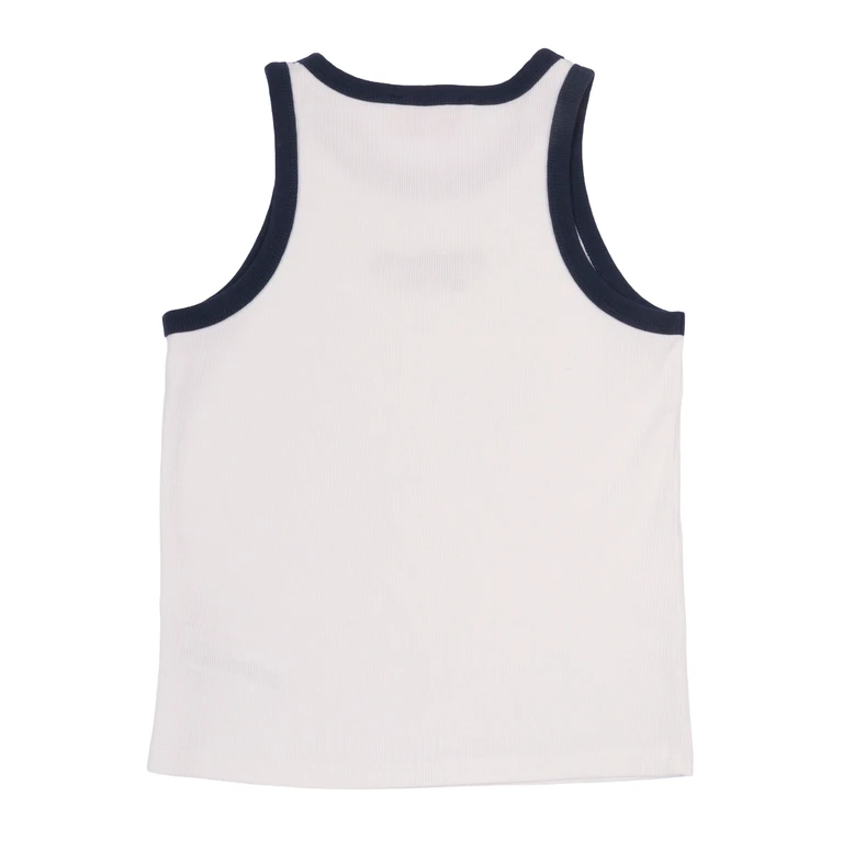 Mc2 Saint Barth Blue Jr-Rib Sb Sport Club 0161 Emb White Cotton Elastane Top