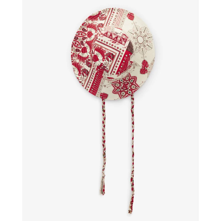 Chapeau Delya - Femme - Rouge Et Écru - Taille56 - Isabel Marant