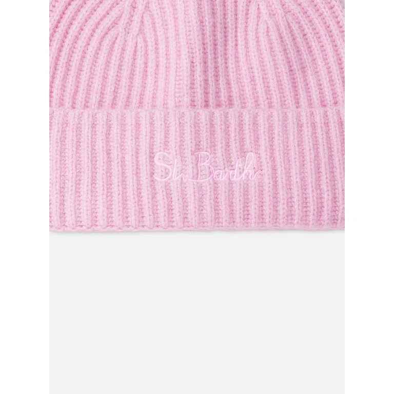 Mc2 Saint Barth Moss Pink Cashmere Blend Hat - Unisex