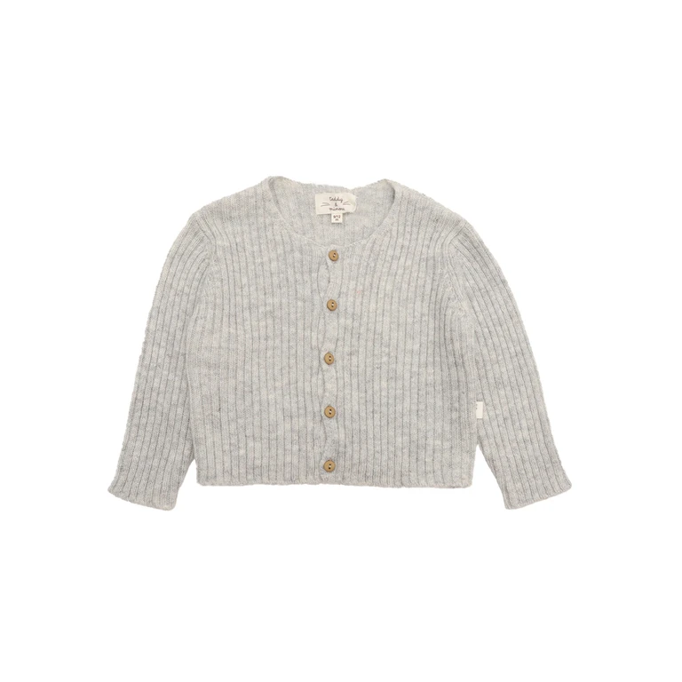 Teddy & Minou Sweater Grey Polyamide Wool Alpaca Mohair Crewneck - Kids