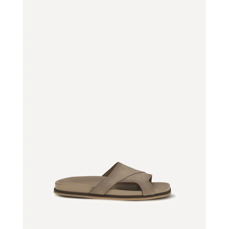SANTONI Leather Sandals Male 9