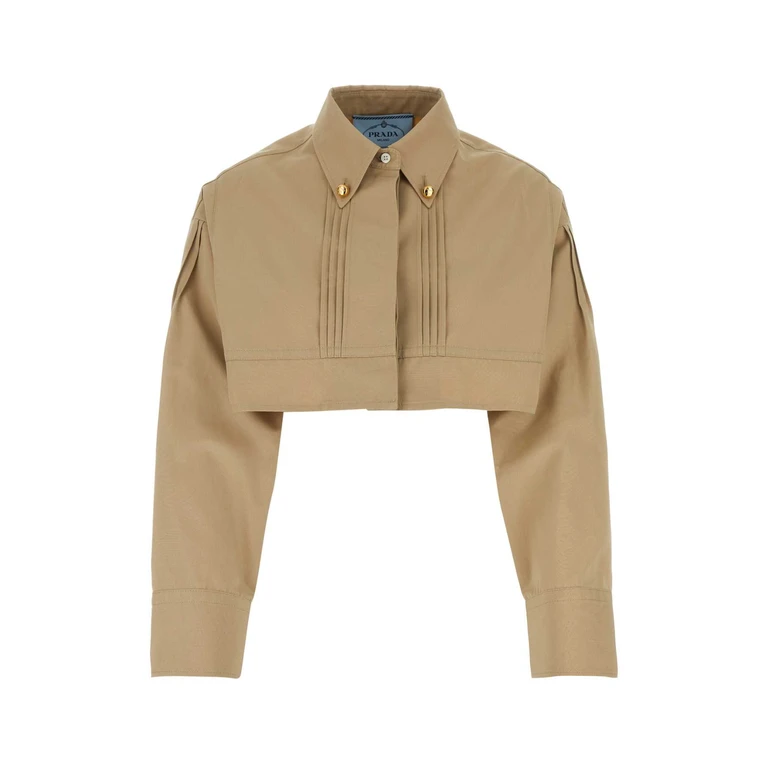 Prada Beige Poplin Shirt Corda Exterior: Cotton Camicie - Women