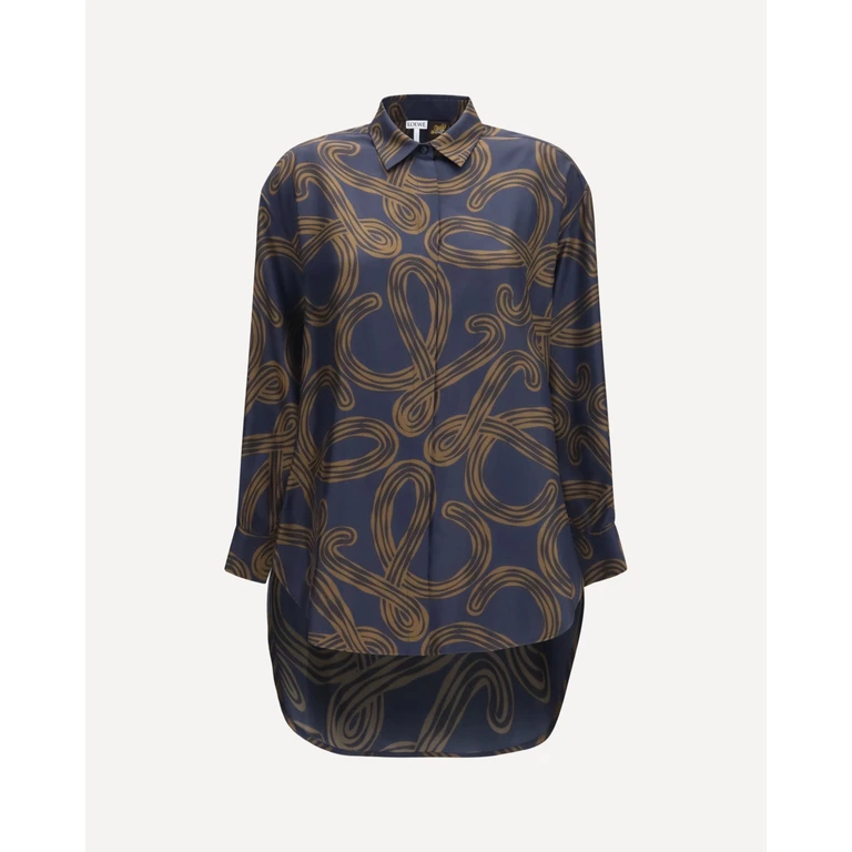LOEWE Lightweight printed silk twill Shirt Female 40