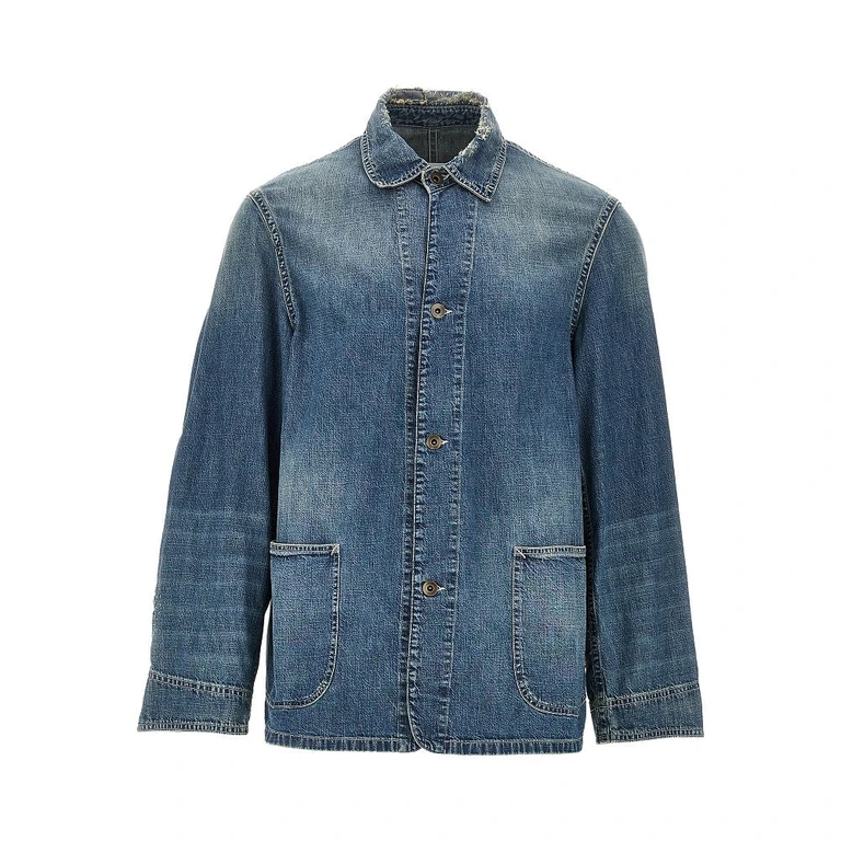 MAISON MARGIELA Distressed denim jacket Man 48