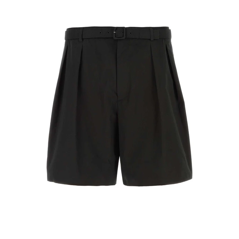 Saint Laurent Black Poplin Bermuda Shorts Noir Exterior: Cotton - Men