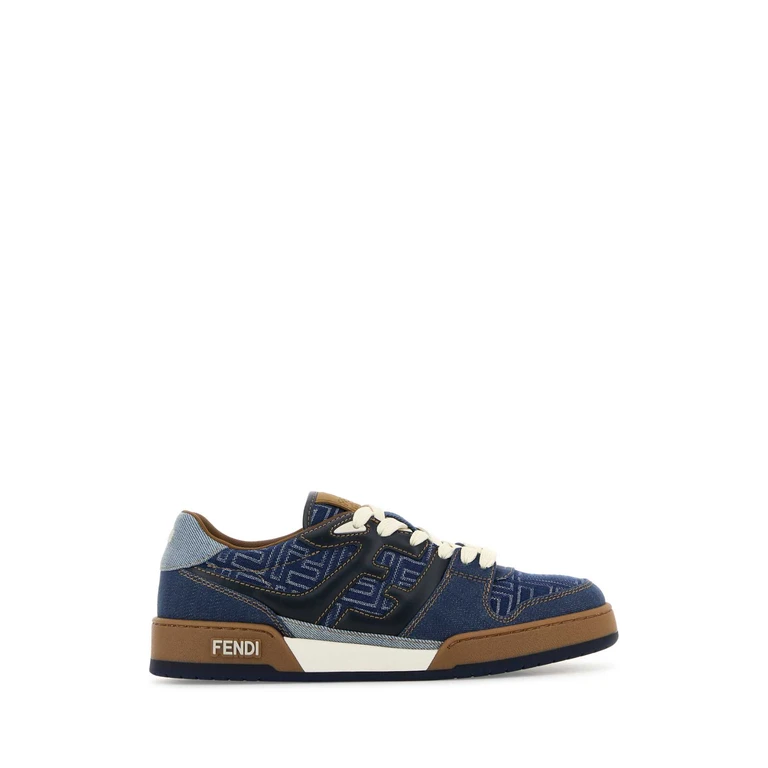 Denim Fendi Match Sneakers Ston+abiss Blu+ghiac - Men